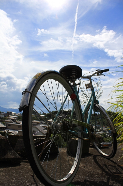 soku_02763.jpg :: 夏 は死んだ!! 乗り物 自転車 自然 風景 空 雲 