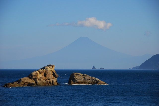 soku_02866.jpg :: 自然 風景 海 山 富士山 岩 