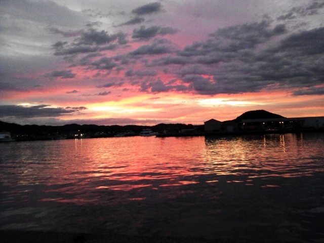 soku_03799.jpg :: 自然 風景 朝日 朝焼け 日の出 川 河川 