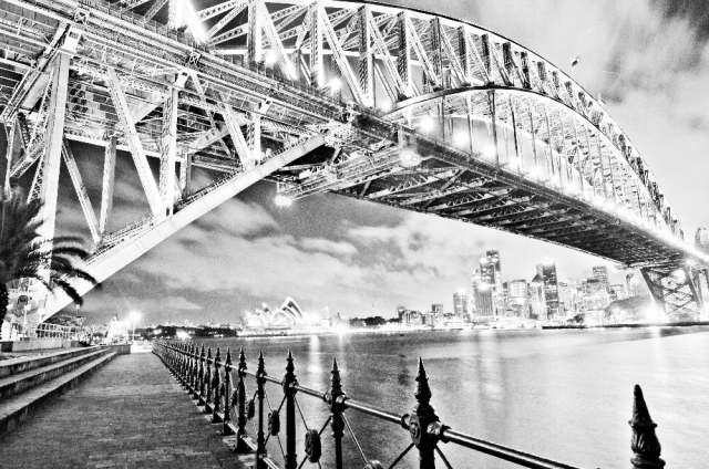 soku_06256.jpg :: 建築 建造物 街並み ランドマーク 橋 オーストラリア ハーバーブリッジ 夜景 現像大会 