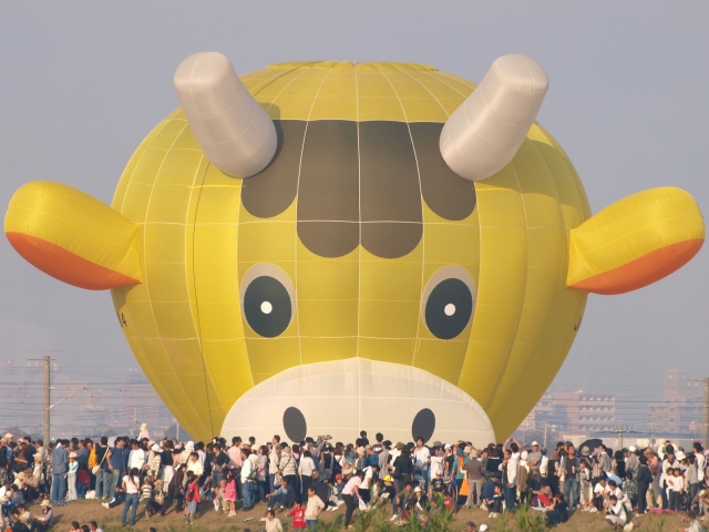 soku_08835.jpg :: 運動 スポーツ スカイスポーツ 気球 牛 