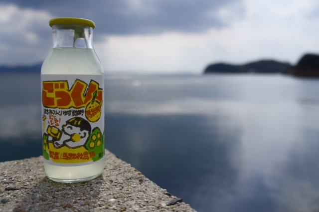 soku_10625.jpg :: 風景 自然 海 飲み物 ドリンク ジュース ごっくり 小豆島 