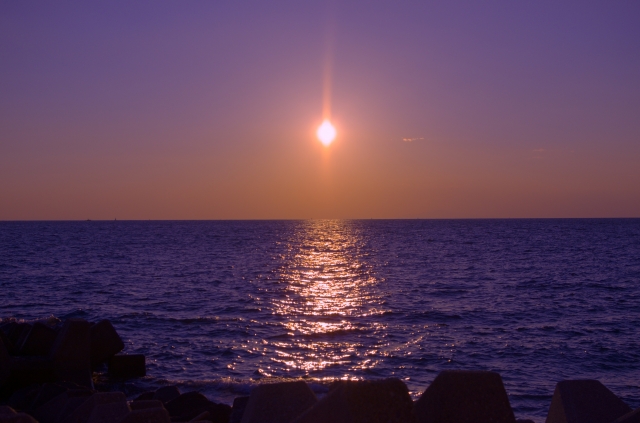 soku_10754.jpg :: 風景 自然 空 夕日 夕焼け 日没 