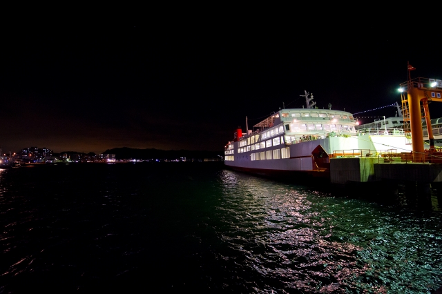 soku_11009.jpg :: 乗り物 交通 船 フェリー 夜景 