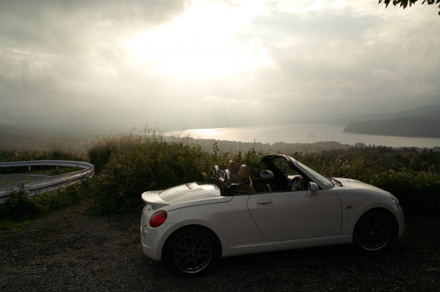 soku_13671.jpg :: コペン 車 ドライブ 風景 湖 