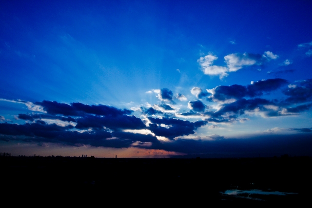 soku_16710.jpg :: 風景 自然 空 夕日 夕焼け 日没 