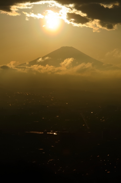 soku_18164.jpg :: 風景 自然 山 富士山 夕日 