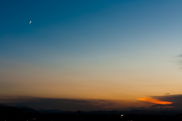 soku_19970.jpg :: 空 雲 夕焼け 夕暮れ 月 風景 