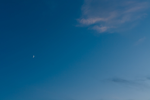 soku_20140.jpg :: 空 雲 飛行機 月 夕暮れ 