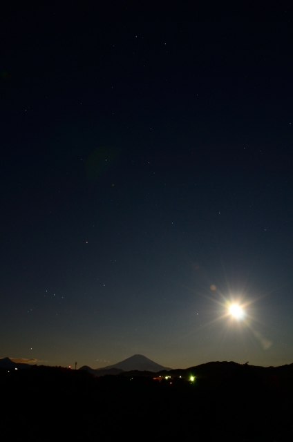 soku_20482.jpg :: 風景 自然 山 富士山 月明かり 