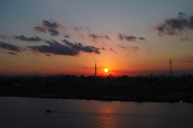 soku_21726.jpg :: 風景 自然 空 夕日 夕焼け 日没 