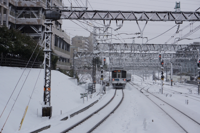 soku_23809.jpg :: 乗り物 交通 鉄道 電車 雪景色 
