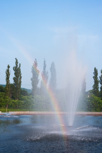 soku_27411.jpg :: 水 噴水 水しぶき 虹 