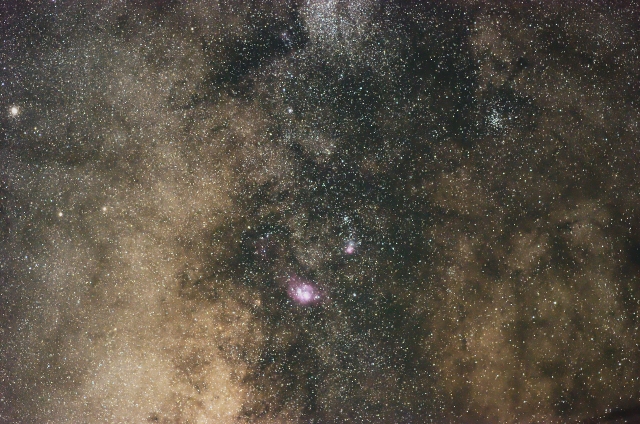 soku_27851.jpg :: 風景 自然 天体 星雲 星野 天の川 グレートスタークラウド 干潟星雲 三裂星雲 