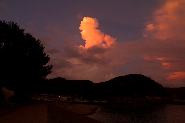 soku_28239.jpg :: 風景 自然 空 雲 夕日 夕焼け 日没 