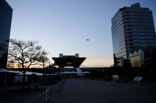 soku_29433.jpg :: 東京国際展示場 風景 街並み 都市の風景 飛行機 