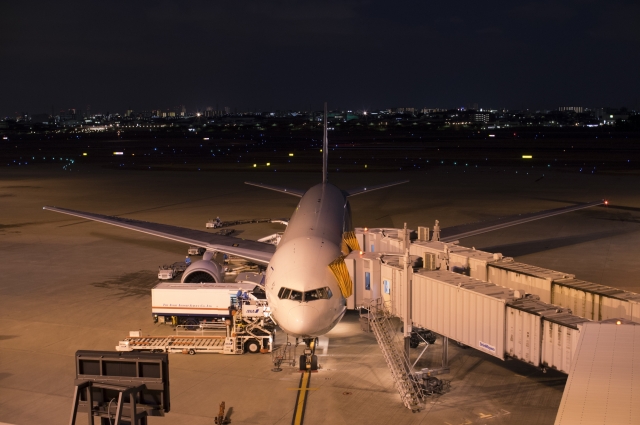soku_29808.jpg :: 伊丹空港 ジェット機 旅客機 夜景 