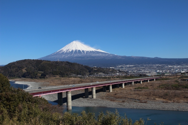 soku_32229.jpg :: 風景 自然 山 富士山 建築 建造物 橋 