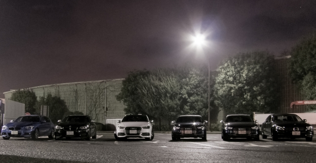 soku_32253.jpg :: Lexus MB BMW Audi 保土ヶ谷PA ミーティング 風景 街並み 駐車場 