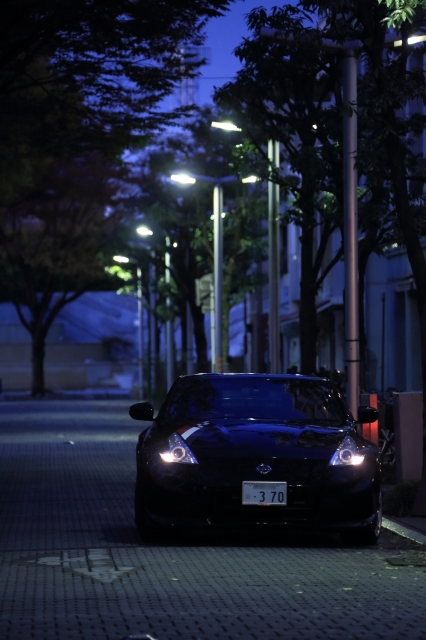 soku_32320.jpg :: 乗り物 交通 自動車 スポーツカー ニッサン フェアレディーゼット Nissan Fairlady Z 370Z 夜景 