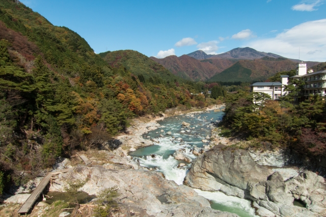 soku_33213.jpg :: 風景 自然 川 渓谷 山 紅葉 日光 鬼怒川 org:soku_33268.jpg 