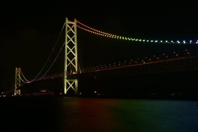 soku_33236.jpg :: 淡路海峡大橋 風景 街並み ランドマーク 橋 夜景 