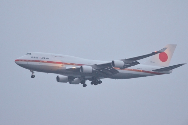 soku_33364.jpg :: 乗り物 交通 航空機 飛行機 軍用機 輸送機 B.747(日本国政府専用機) 