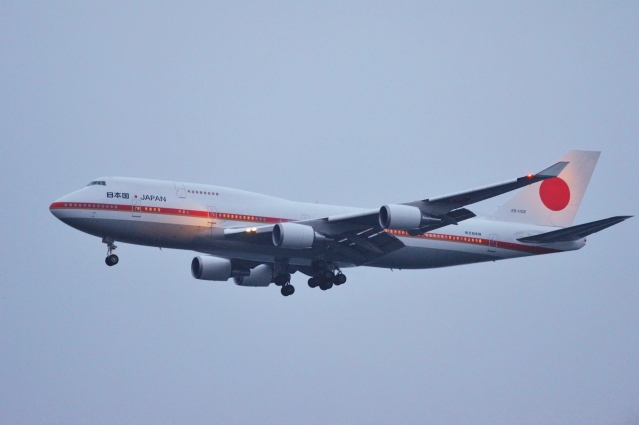 soku_33366.jpg :: 乗り物 交通 航空機 飛行機 軍用機 輸送機 B.747(日本国政府専用機) 