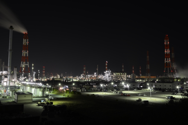 soku_33446.jpg :: 建築 建造物 工場 産業機械 夜景 