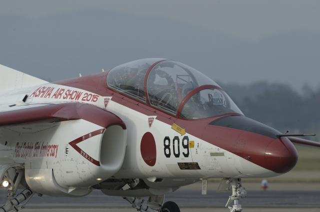 soku_33541.jpg :: 乗り物 交通 航空機 飛行機 軍用機 練習機 T.4(中等練習機) レッドドルフィン 
