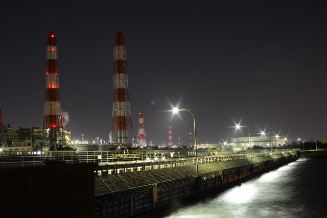 soku_34036.jpg :: 建築 建造物 工場 産業機械 夜景 