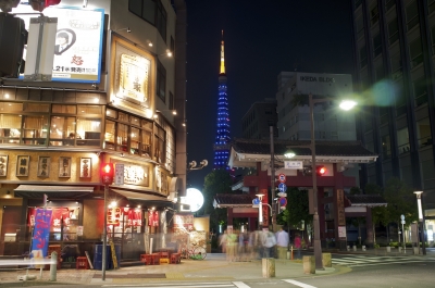 soku_03826.jpg :: 建築 大門 夜景 東京タワー 