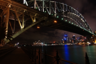 soku_06250.jpg :: D5000 建築 建造物 街並み ランドマーク 橋 オーストラリア ハーバーブリッジ 夜景 