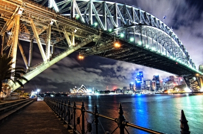 soku_06253.jpg :: 建築 建造物 街並み ランドマーク 橋 オーストラリア ハーバーブリッジ 夜景 現像大会 
