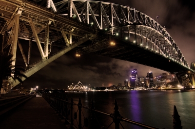 soku_06257.jpg :: 建築 建造物 街並み ランドマーク 橋 オーストラリア ハーバーブリッジ 夜景 現像大会 