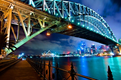 soku_06258.jpg :: 建築 建造物 街並み ランドマーク 橋 オーストラリア ハーバーブリッジ 夜景 現像大会 