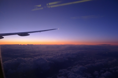 soku_08199.jpg :: 風景 自然 空 飛行機 雲 マジックアワー 