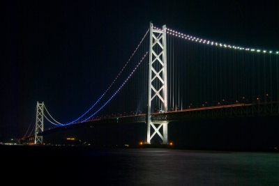 soku_09912.jpg :: 風景 街並み ランドマーク 橋 明石海峡大橋 夜景 