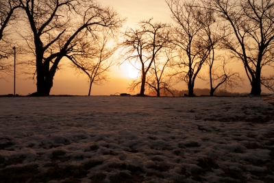 soku_11594.jpg :: 風景 自然 空 朝日 朝焼け 日の出 雪 