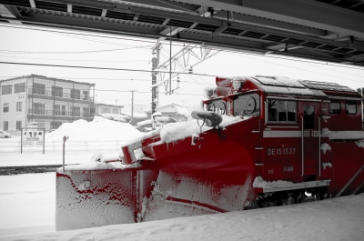 soku_12686.jpg :: DE15 乗り物 交通 鉄道 ディーゼル機関車 除雪車 