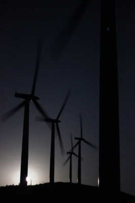 soku_15784.jpg :: 建築 建造物 風車 月明り 逆光 