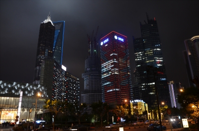 soku_17131.jpg :: 風景 街並み 都市の風景 ビル群 夜 夜景 上海 