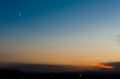 soku_19970.jpg :: 空 雲 夕焼け 夕暮れ 月 風景 