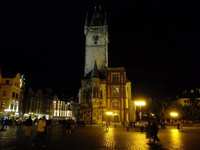 soku_21032.jpg :: プラハ 旧市庁舎 天文時計 建築 建造物 歴史的建造物 外国 夜景 