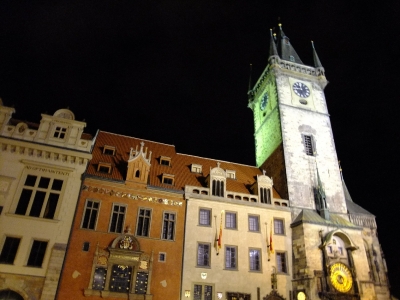 soku_21033.jpg :: プラハ 旧市庁舎 天文時計 建築 建造物 歴史的建造物 外国 夜景 