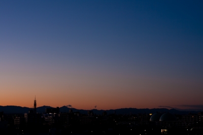 soku_23202.jpg :: 夕焼け 夕暮れ 田無タワー ガスホルダー 風景 