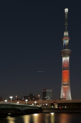 soku_23465.jpg :: 建築 建造物 塔 タワー 東京スカイツリー 色 光 ライトアップ 