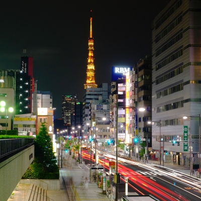 soku_26795.jpg :: 風景 街並み 都市の風景 夜景 建築 建造物 塔 タワー 東京タワー 
