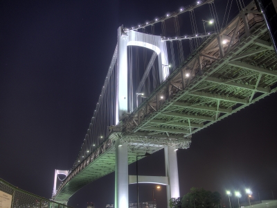 soku_26906.jpg :: 建築 建造物 橋 風景 街並み ランドマーク レインボーブリッジ 夜景 