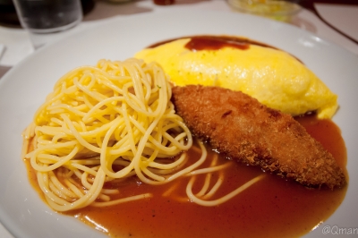 soku_31447.jpg :: 食べ物 麺類 スパゲティ パスタ あんかけ フライ 揚げ物 オムライス 洋食 イタリアン 